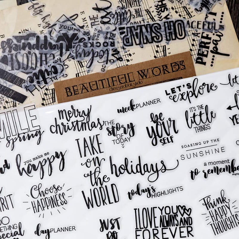Doraking 90PCS Vintage Nice Words Sentences Sweet Happiness Stickers for Decoration Laptop Scrapbook Windows - Doraking No-Repeat Vintage Words Stickers - Image 5